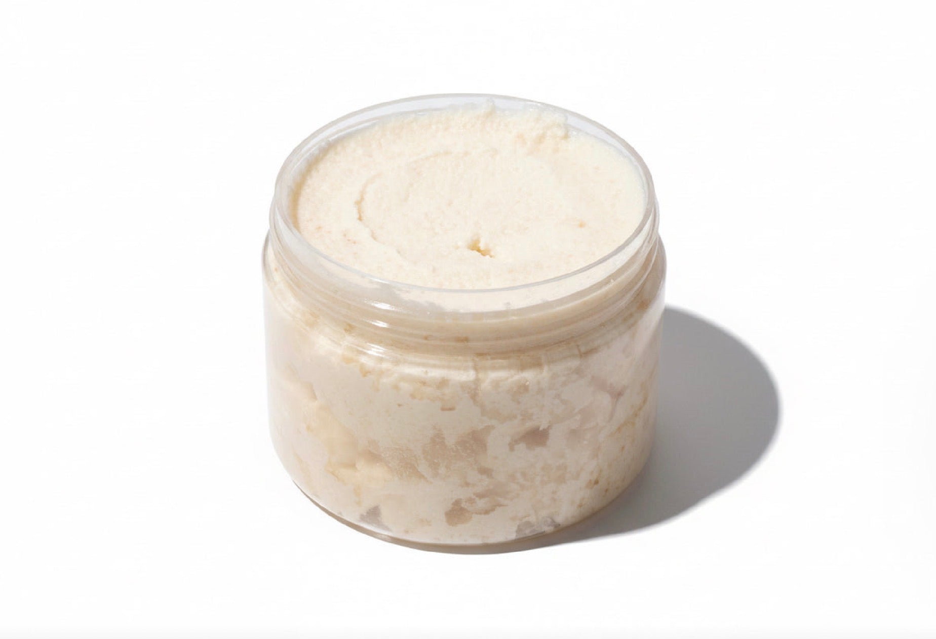 Jar of White bodyscrub on a white background